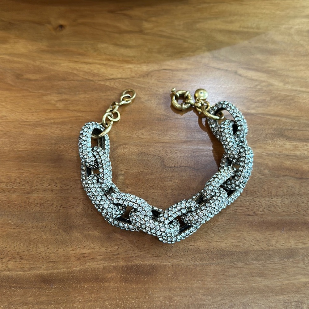 J Crew Crystal Rope Link Bracelet